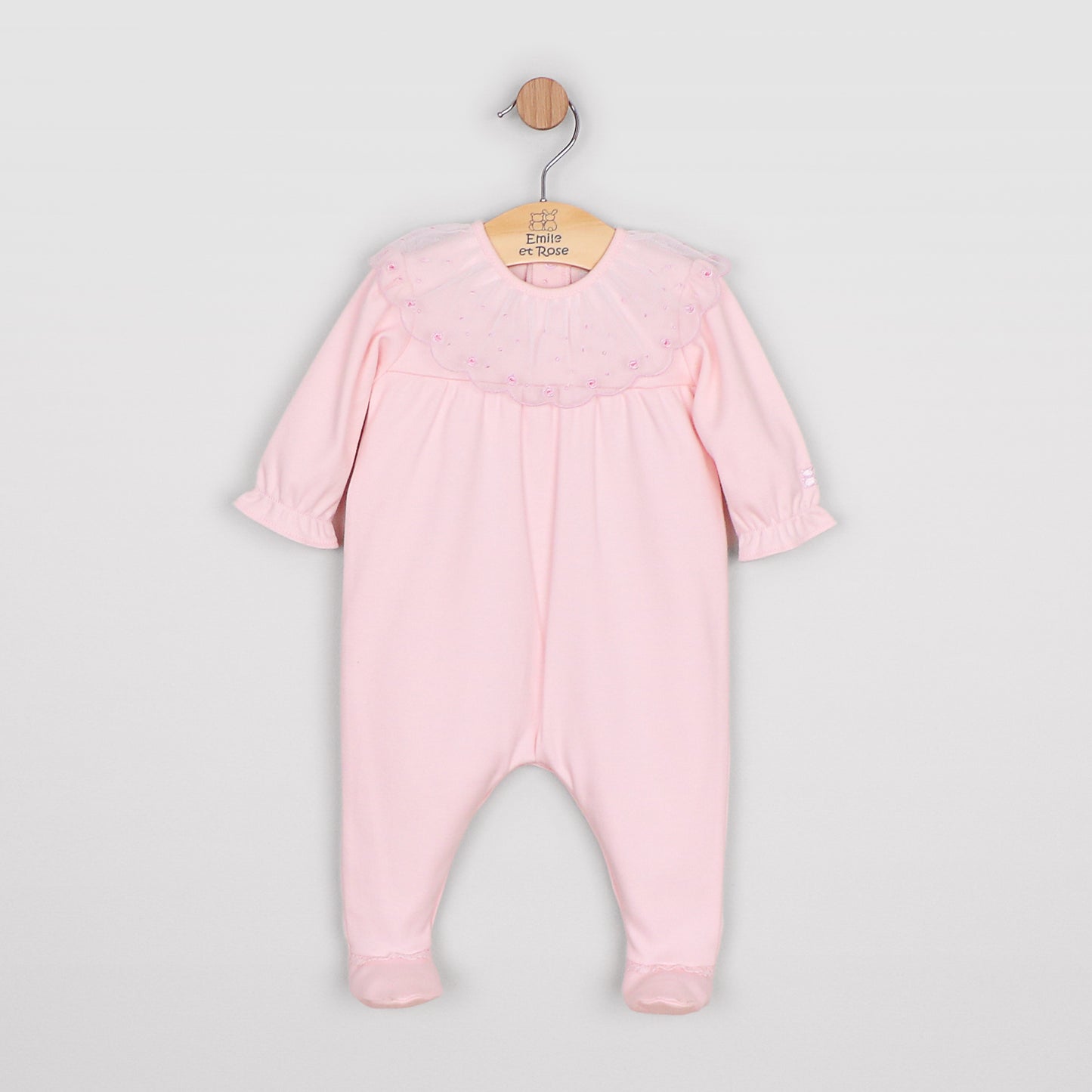 Emile Et Rose Baby Girl Pink Flower Tulle Babygrow Mabel
