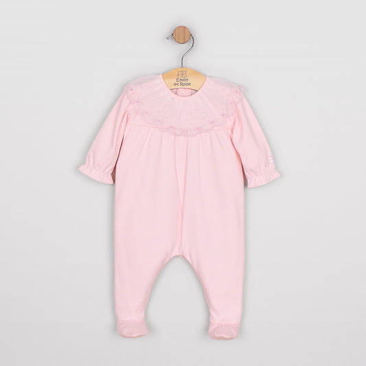 Emile Et Rose Baby Girl Pink Flower Tulle Babygrow Mabel