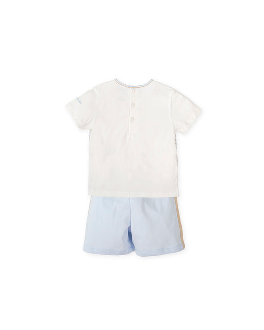 Tutto Piccolo Boys Blue Striped Short Set 2704