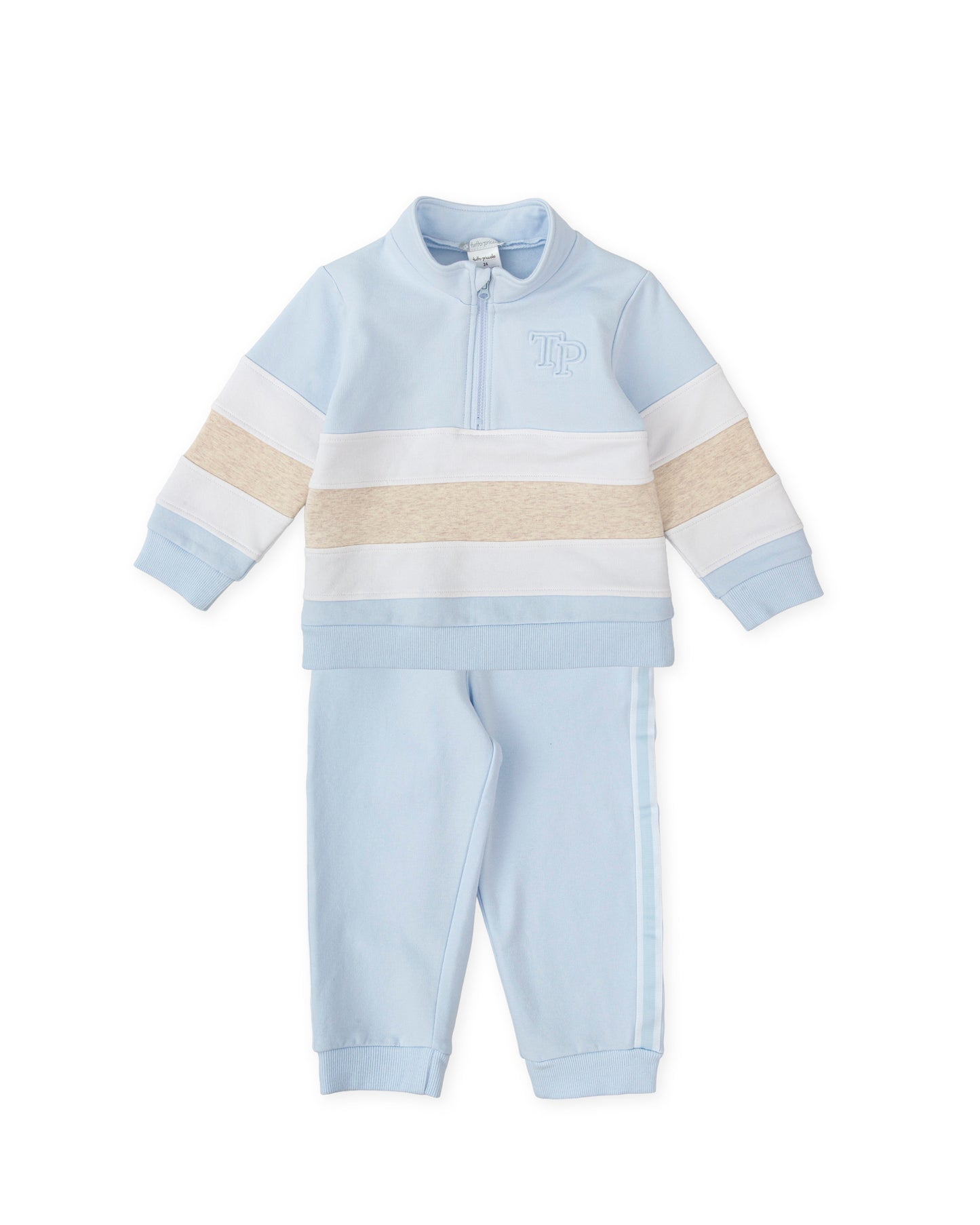 Tutto Piccolo Boys Beige Contrast Tracksuit 2711