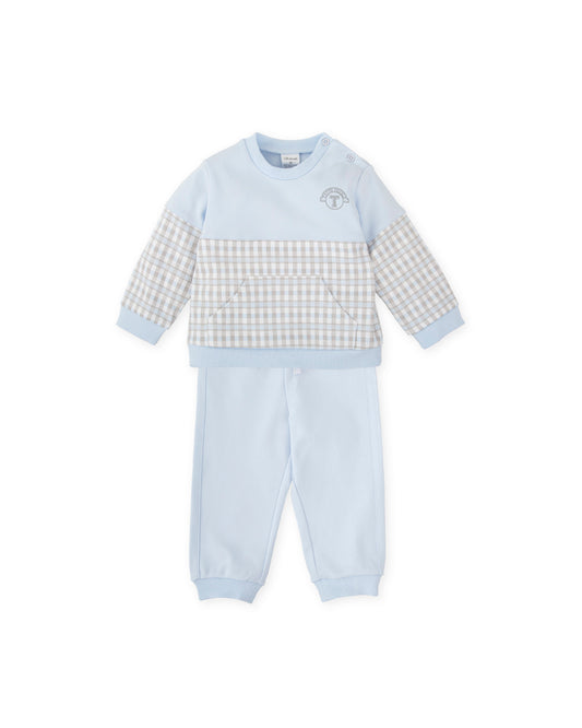 Tutto Piccolo Boys Blue Checked Tracksuit 2713
