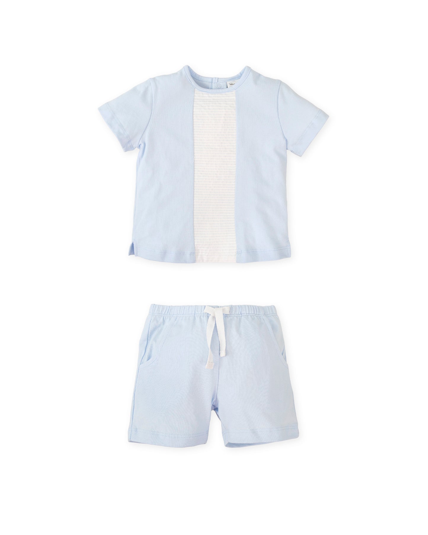 Tutto Piccolo Baby Boys Blue Ribbed Short Set 2714