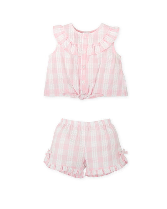 Tutto Piccolo Girls Gingham Short set 2724