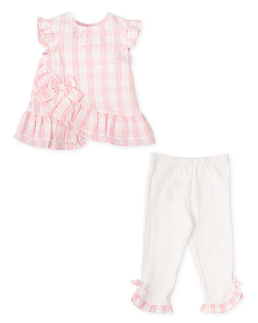 Tutto Piccolo Girls Gingham Frill Legging Set 2736