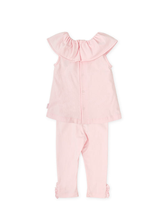 Tutto Piccolo Girls Pink Ruffle Legging Set 2739