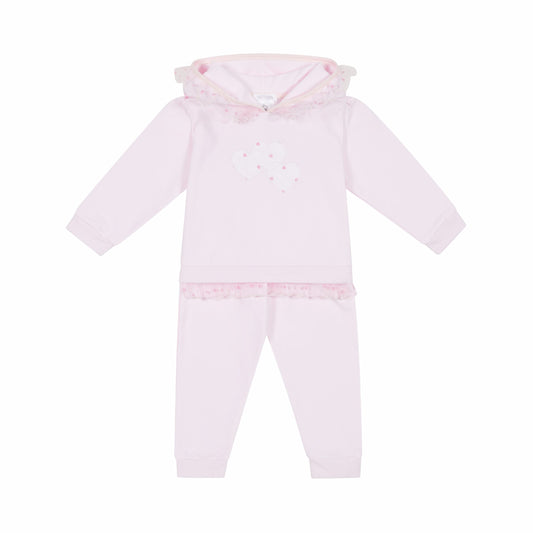 Deolinda Baby Girl Pink Tulle Loveheart Tracksuit 4904 image 0