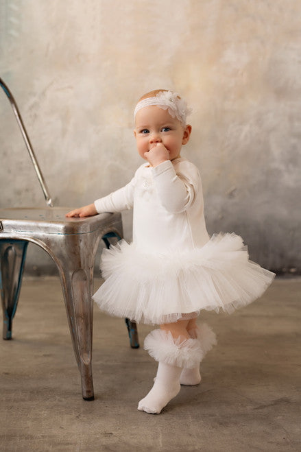 Daga Baby Girls Ivory Flower Tulle Occassion Dress 9898 image 1