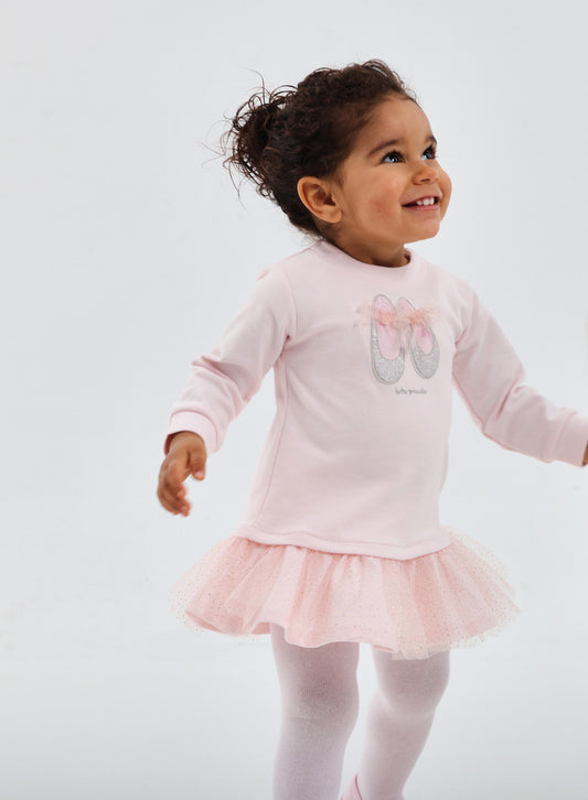 Tutto Piccolo Girls Pink Tulle Dress & Tights 2291