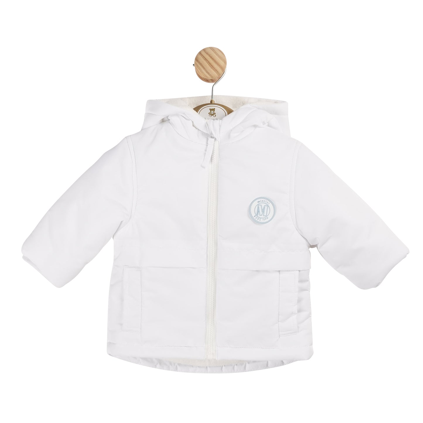 Mintini Baby Boys White Padded Parka Jacket 5901 image 0