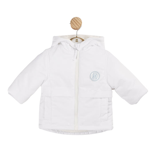 Mintini Baby Boys White Padded Parka Jacket 5901 image 0