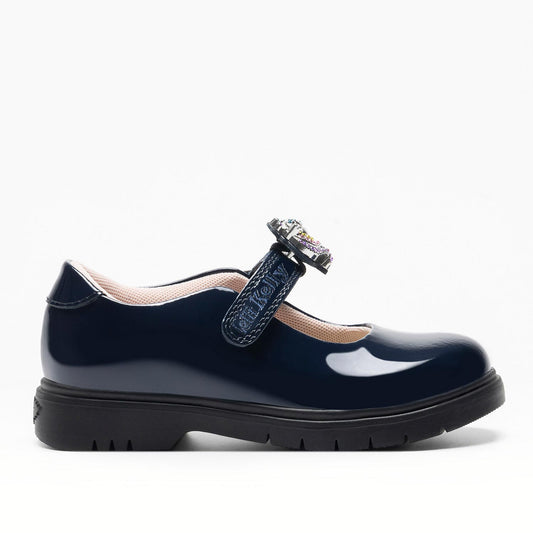 Lelli Kelly Navy Patent Unicorn School Shoes Bianca image 1