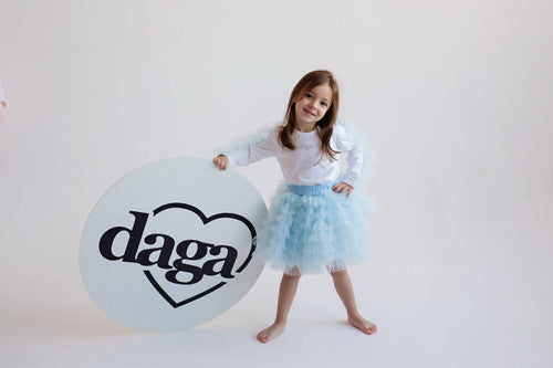 Daga Girls Blue Ruffle Tulle Skirt Set 9887/9888 image 1