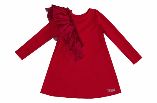 Daga Girls Red Ruffle A Line Dress 9912 image 0