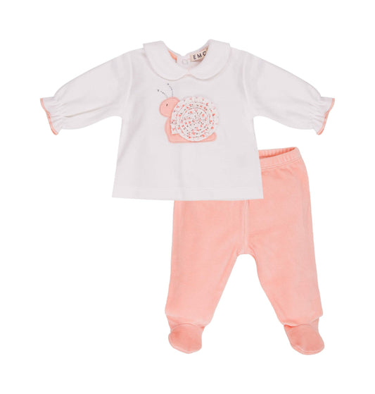 EMC Baby Girls Peach Pink Velour Two Piece Set 3516 image 0