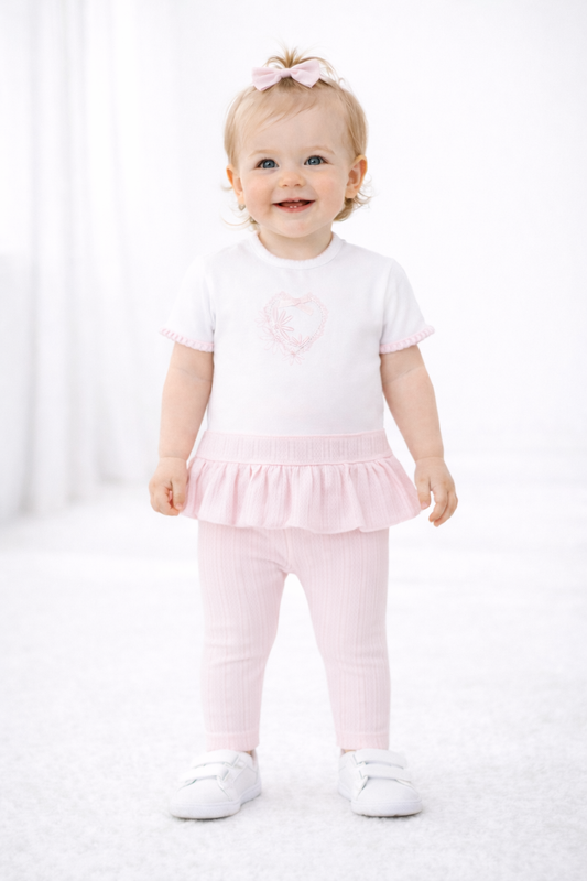 Pastels & Co Pink Ruffle Legging Set Hope