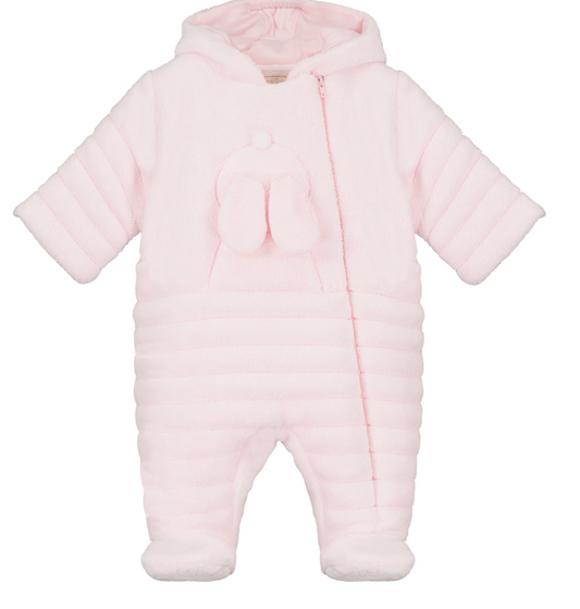 Emile Et Rose Baby Girl Pink Fleece Bear Pramsuit Alison image 0