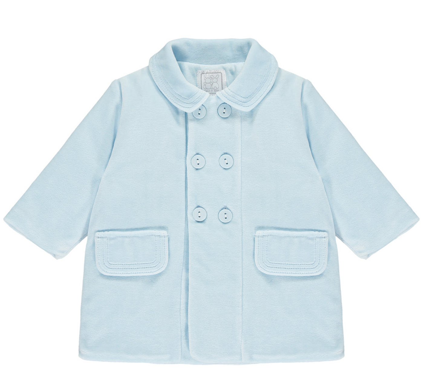 Emile Et Rose Baby Boy Blue Velour Traditional Coat Conrad image 0