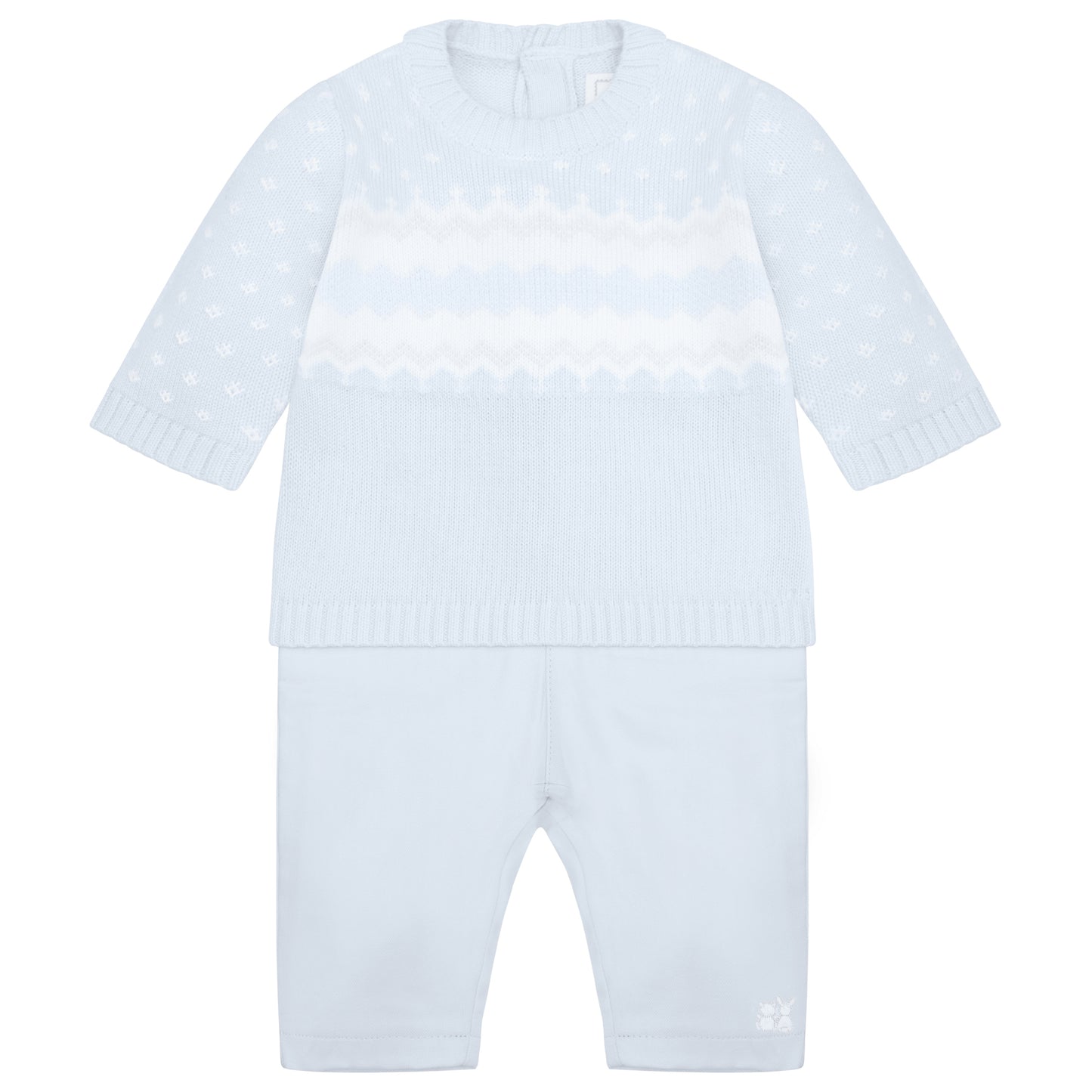 Emile Et Rose Baby Boy Blue Knitted Trouser Set Kirk