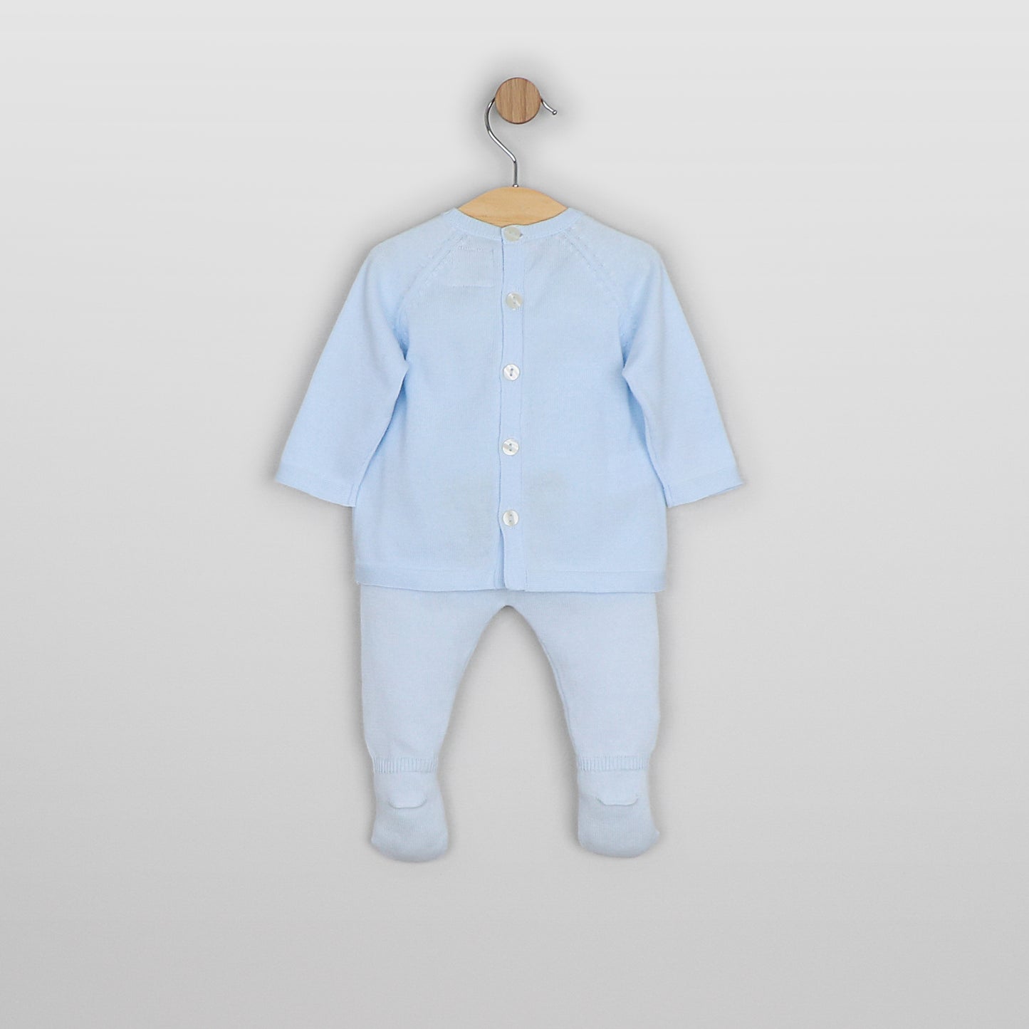 Emile Et Rose Boys Blue Teddy Knitted Two Piece Set & Hat Marco