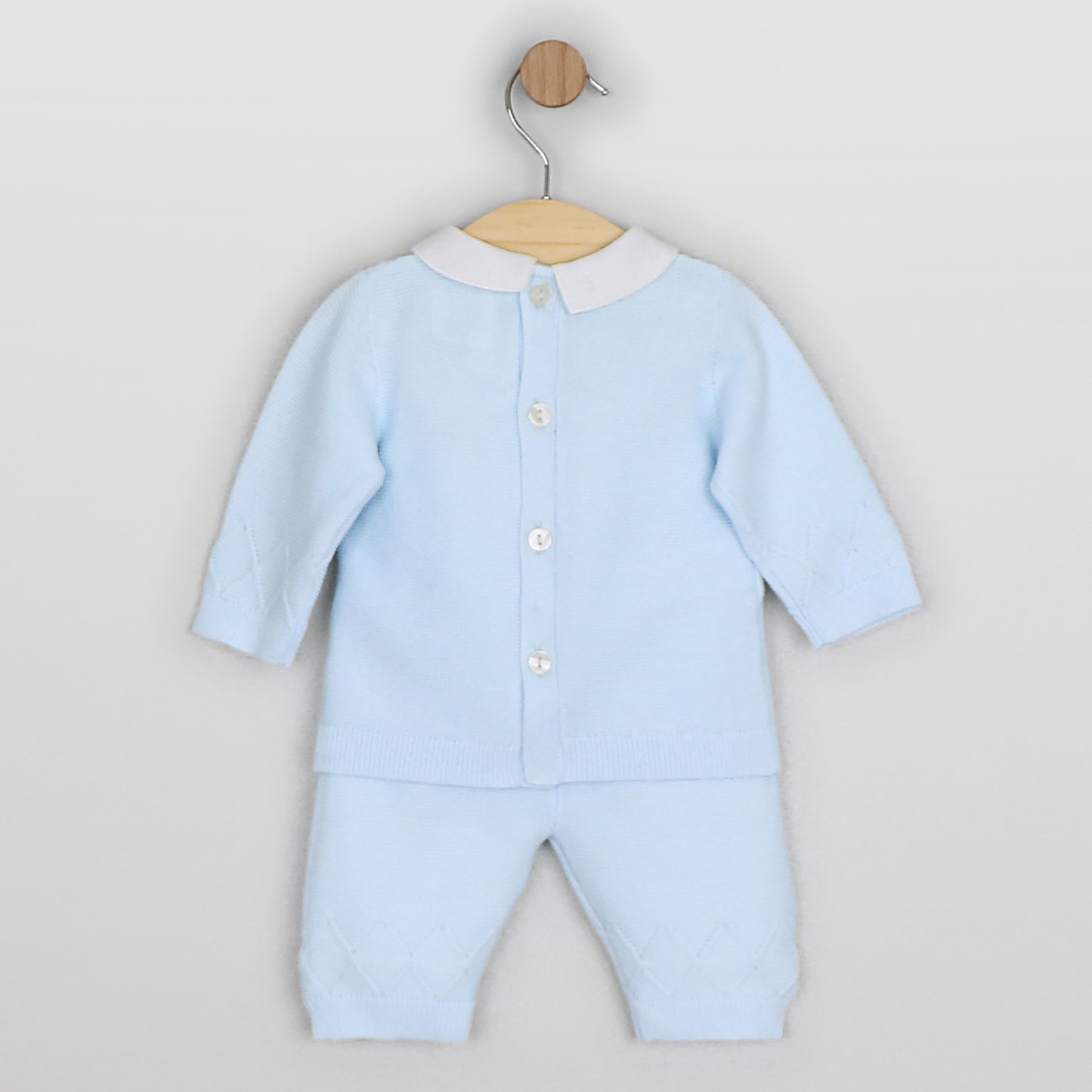 Emile Et Rose Boys Blue Diamond Knitted Two Piece Set Malachi