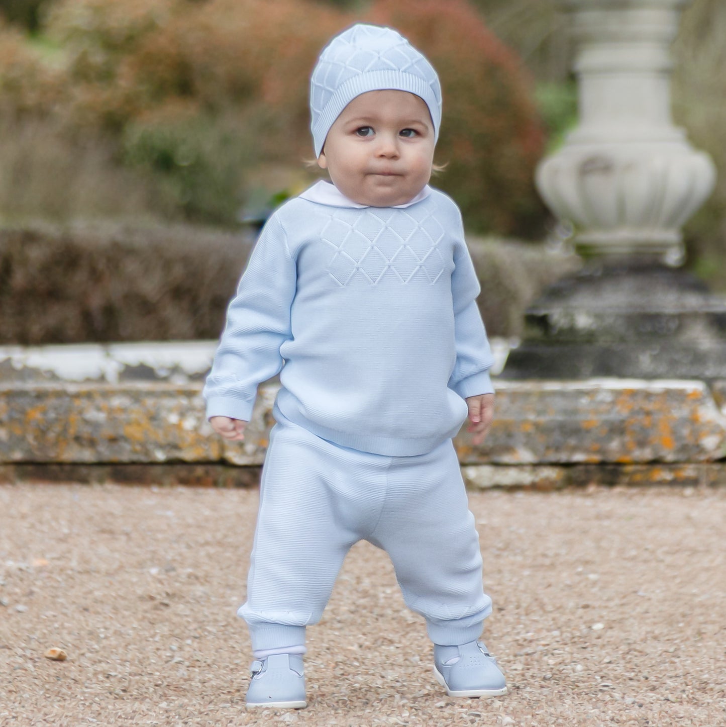 Emile Et Rose Boys Blue Diamond Knitted Two Piece Set Malachi