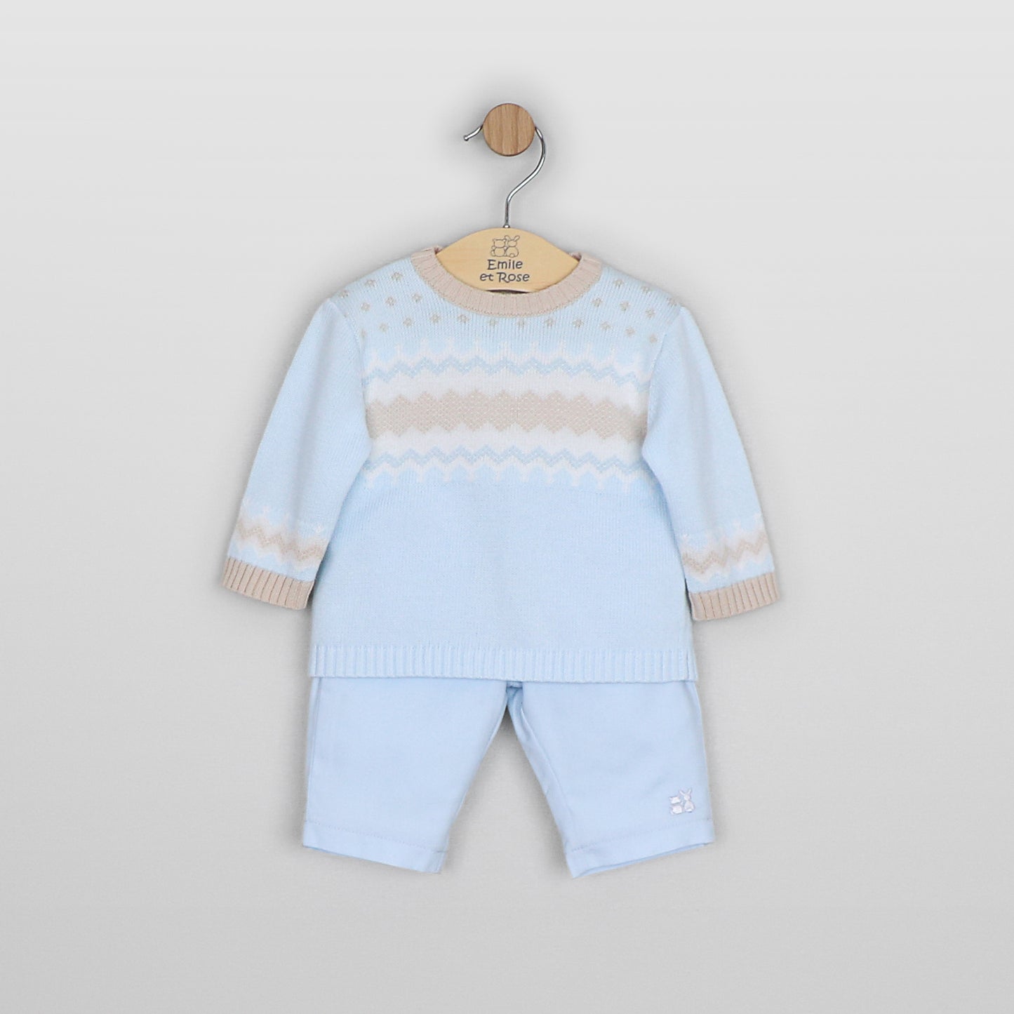 Emile Et Rose Boys Blue Knitted Trouser Piece Set Martin