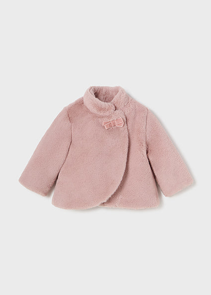 Mayoral Baby Girls Blush Pink Fur Coat 2477 image 0