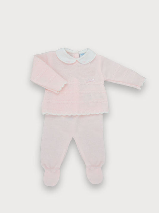 Sardon Baby Girl Pink Knitted Two Piece Set 198 image 0