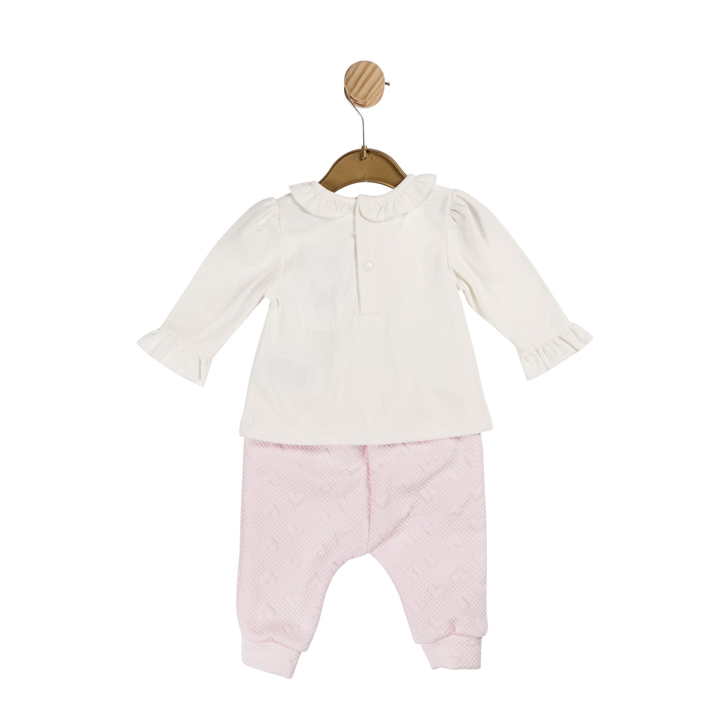 Mintini Baby Girls Pink Ruffle Top and Jogger Set 6144 image 1