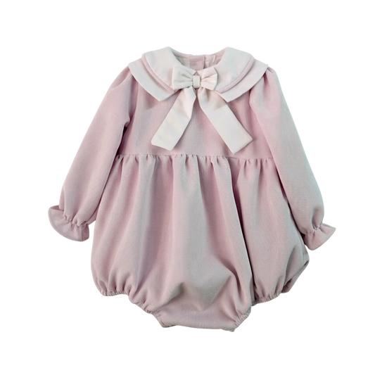 PRE ORDER Be Chic Girls Pink Cord Bow Romper 821R