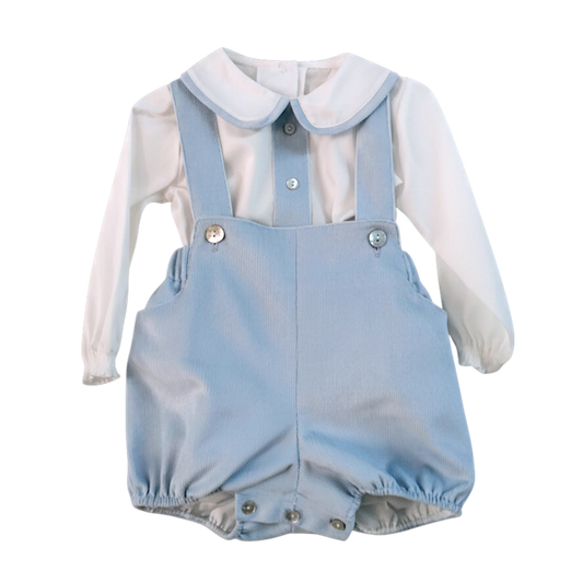 PRE ORDER Be Chic Boys Blue Cord Romper Set 822S