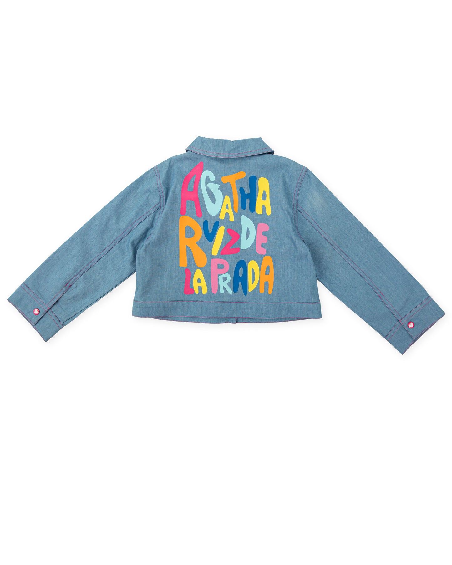 Agatha Ruiz De La Prada Blue Denim Printed Jacket 8540