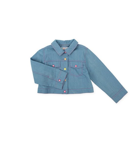 Agatha Ruiz De La Prada Blue Denim Printed Jacket 8540