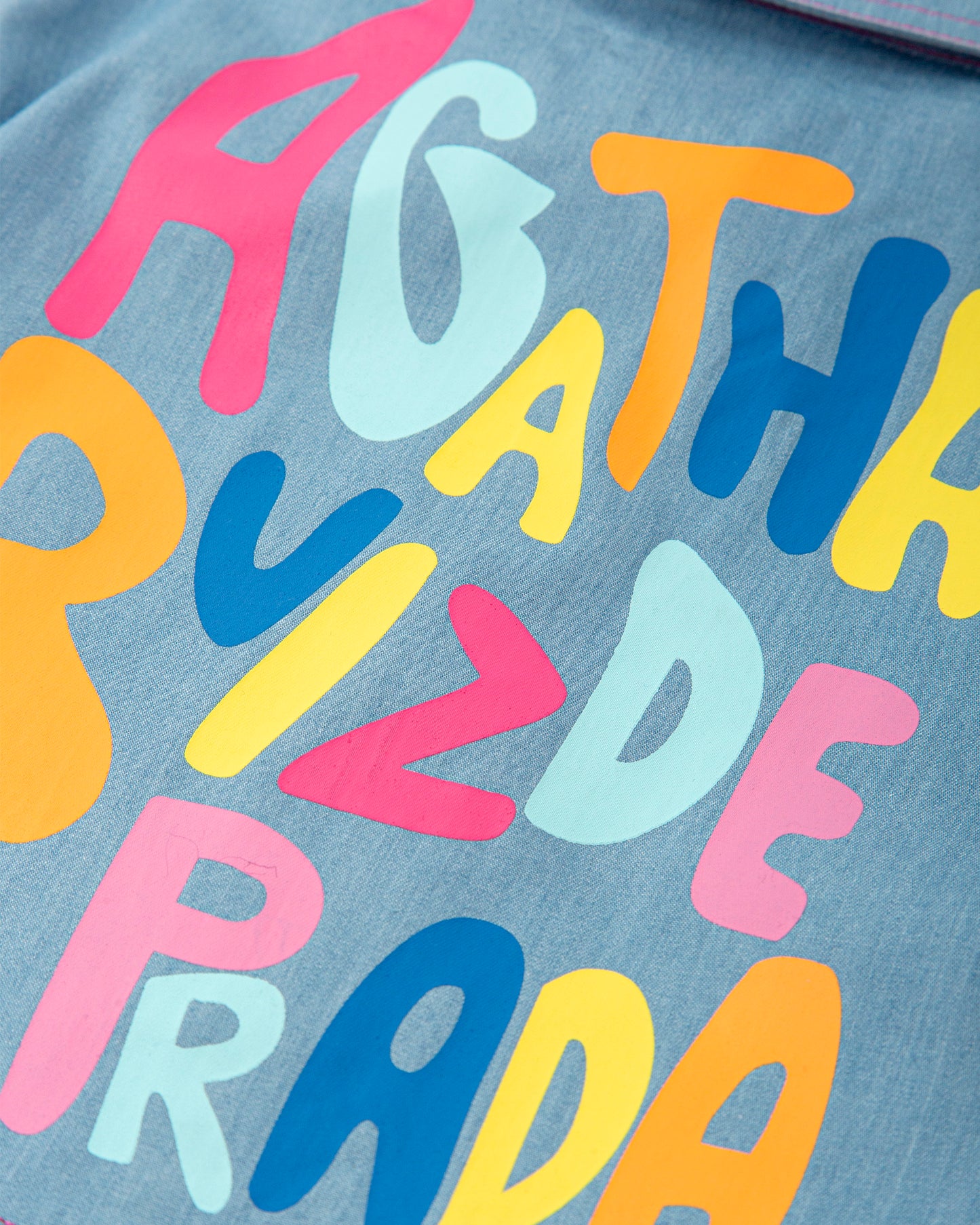 Agatha Ruiz De La Prada Blue Denim Printed Jacket 8540