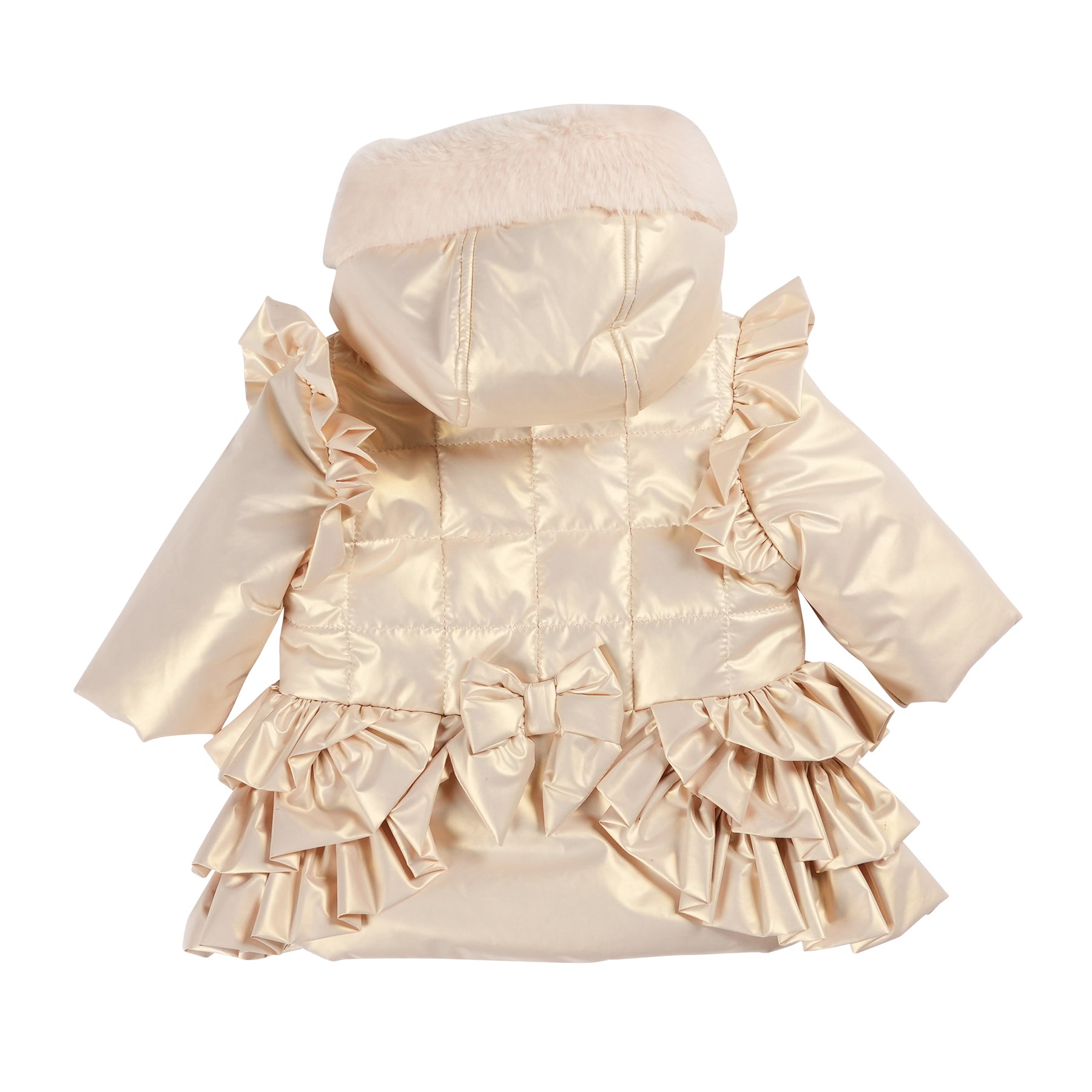 Mintini Baby Girls Light Gold Ruffle Padded Jacket 5934 image 1