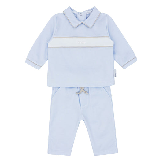 Blues Baby Boys Blue Contrast Polo Trouser Set BB1608 image 0