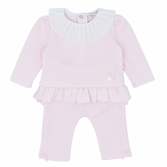 Blues Baby Pink Girls Frill Two Piece Tracksuit BB1699 image 0