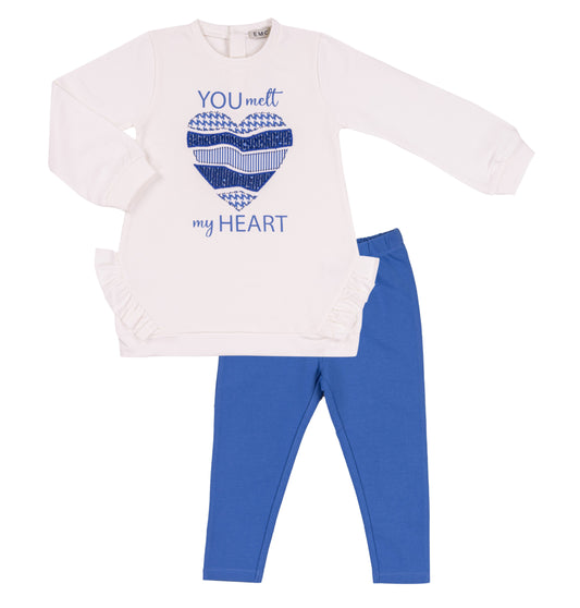 EMC Girls Blue Frill Sweater Legging Set 3554 image 0