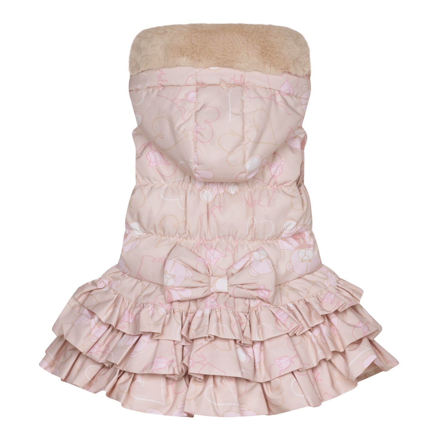 ADee Girls Beige Fur Teddy Print Gilet Stormi image 2