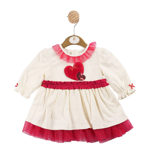 Mintini Baby Girls Ivory and Red Tulle Dress 6208 image 0