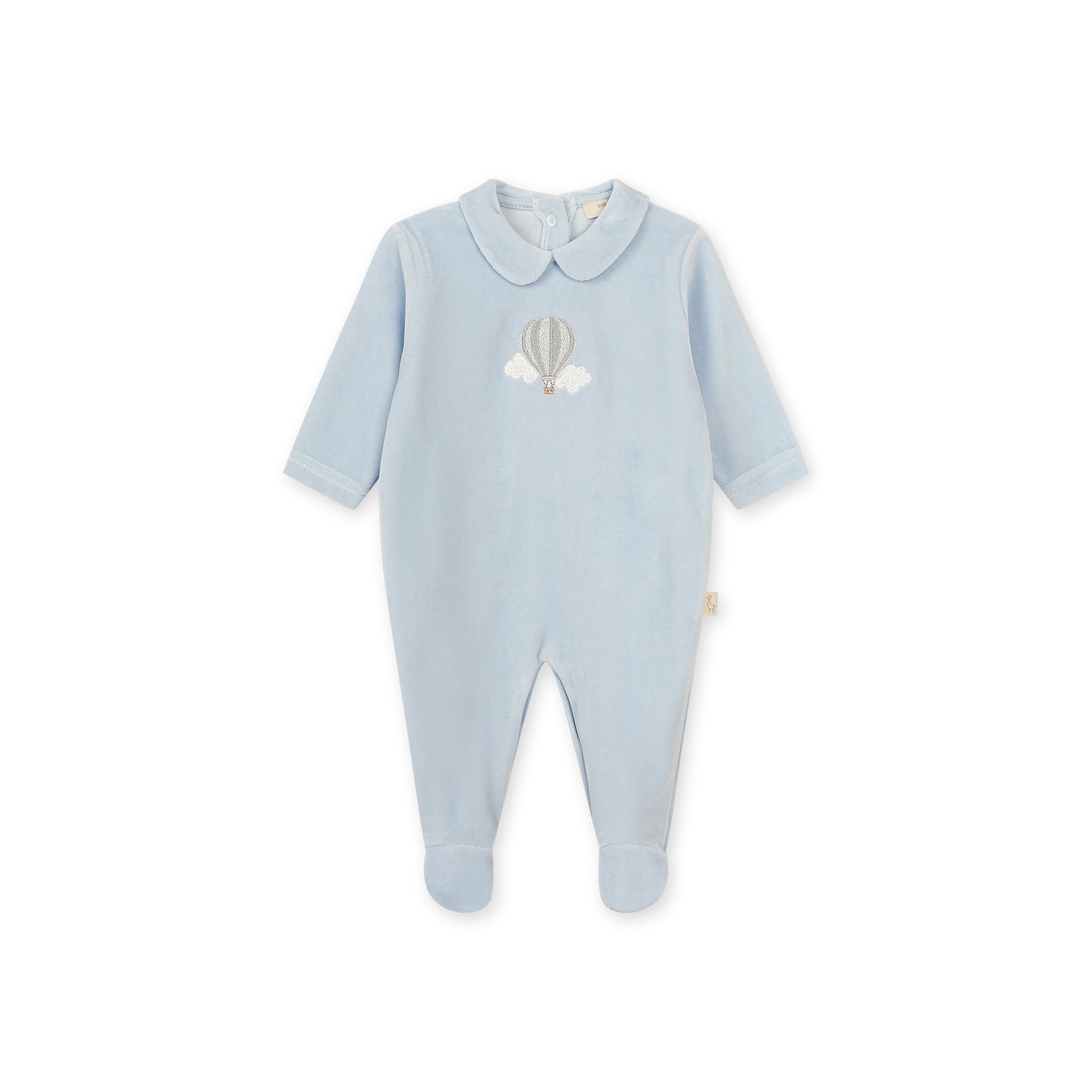 Baby Gi Blue Boys Air Balloon Velour Babygrow AB50