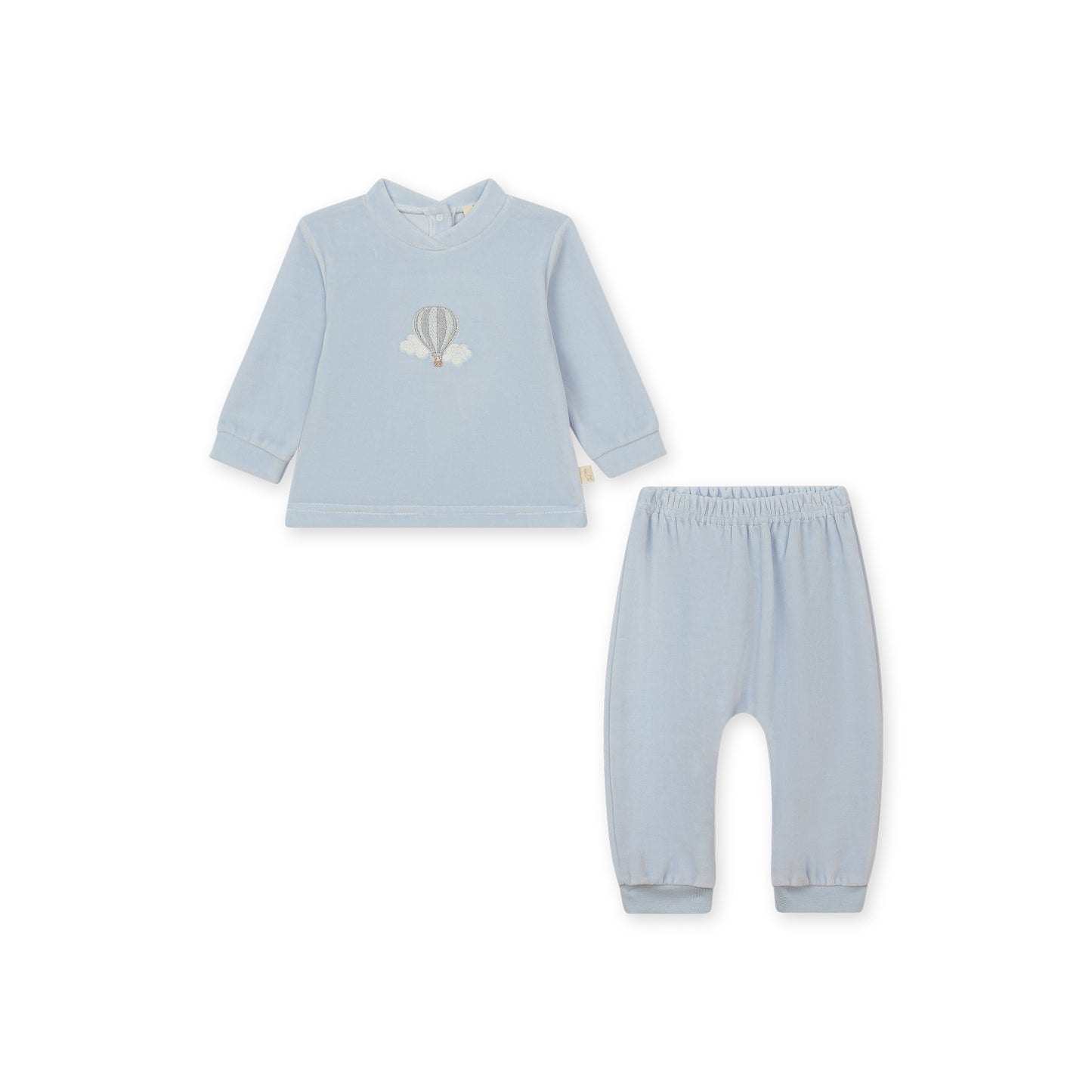 Baby Gi Blue Air Balloon Velour aTwo Piece Set AB55