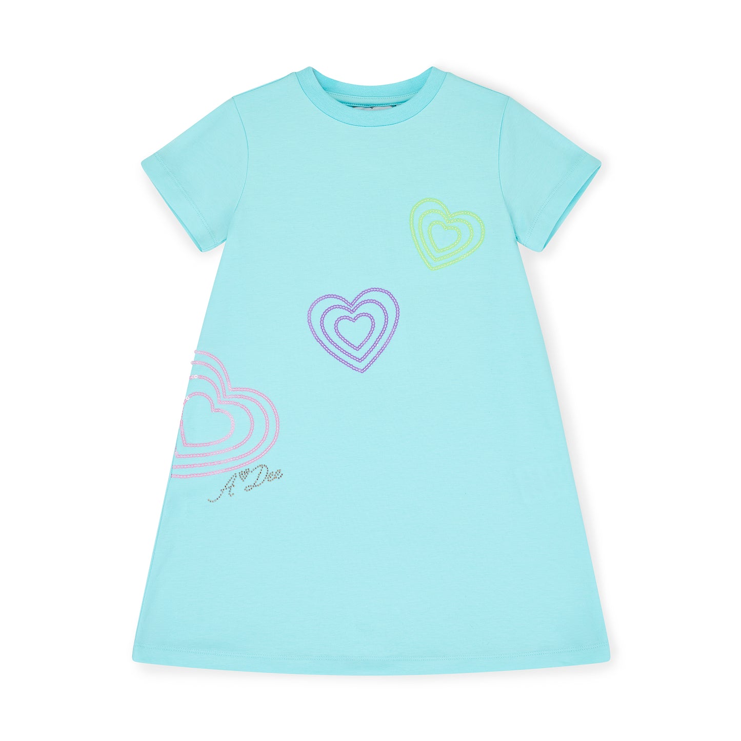 PRE ORDER ADee Turquoise Heart T-Shirt Dress Evangeline