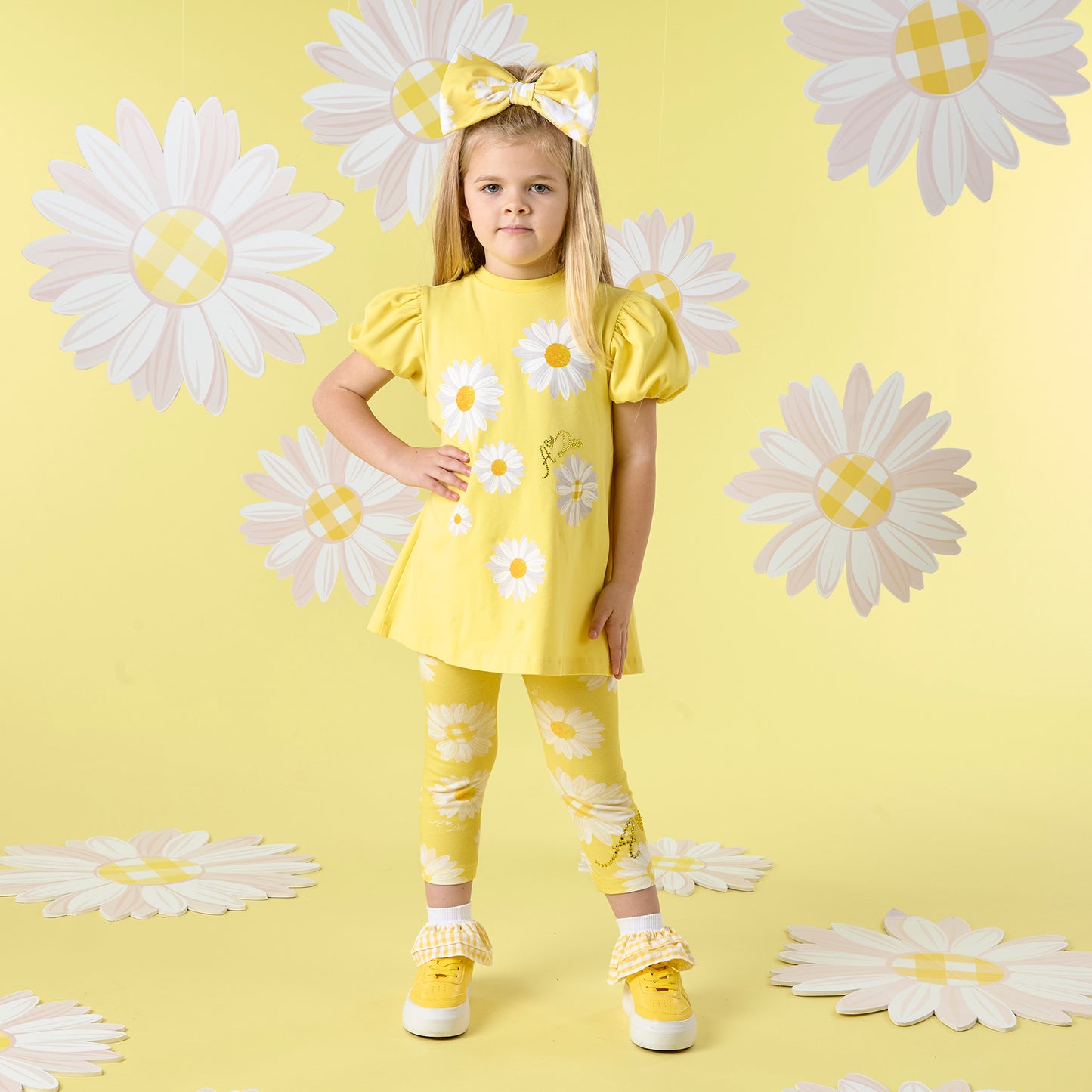 PRE ORDER ADee Yellow Daisy Printed Legging Set Delilah