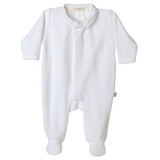 Baby Gi Unisex White Angel Wing Velour Babygrow AG530