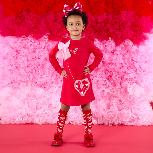 ADee Red Jersey Handbag Dress Lotus