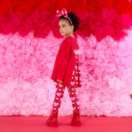 ADee Red Heart Print Legging Set Lola