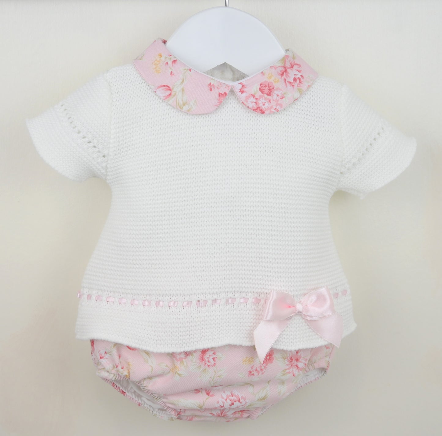 PEX Baby Girl Pink Knitted Pant Set Sophia