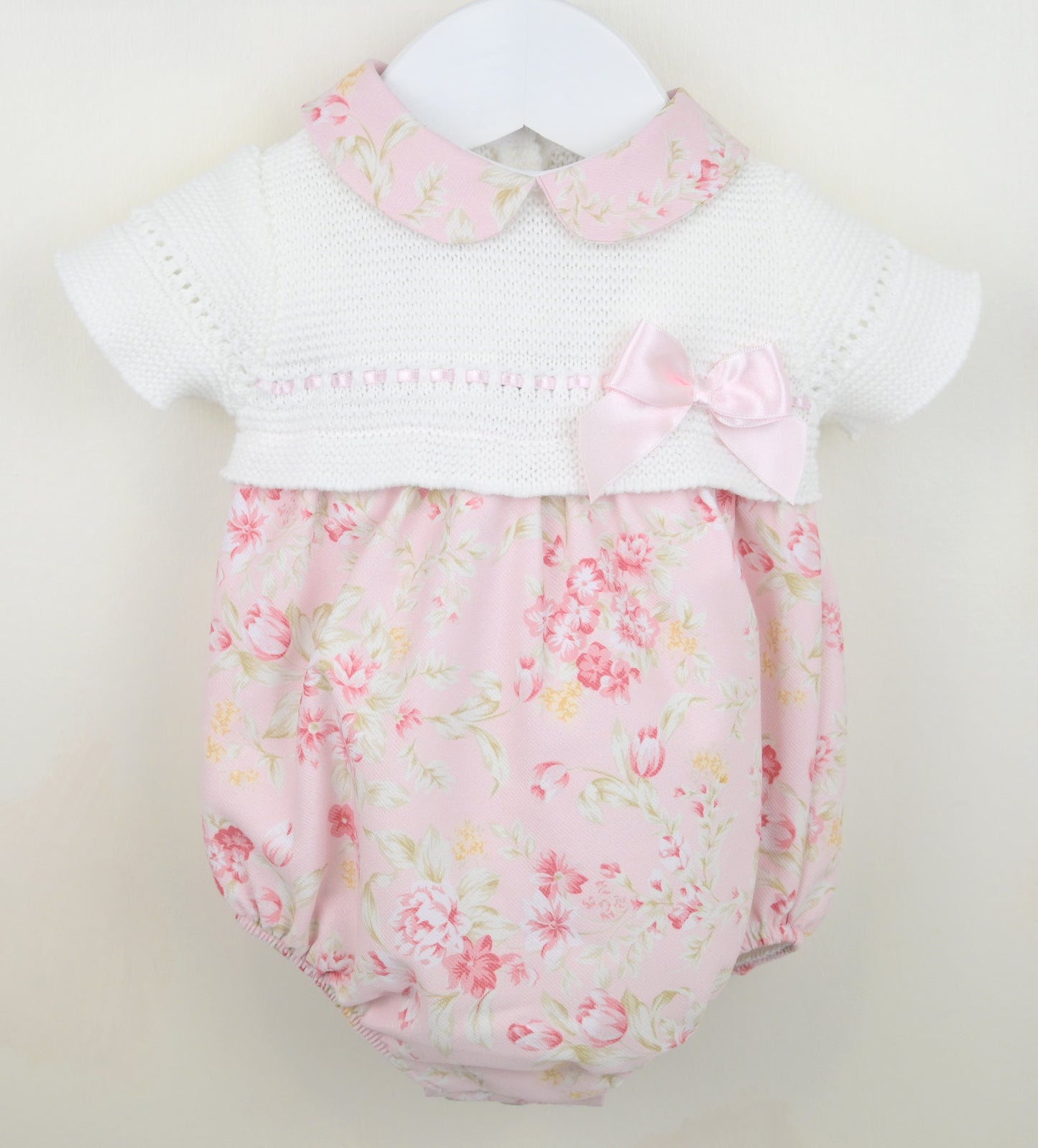 PEX Baby Girl Pink Knitted Romper Sophia
