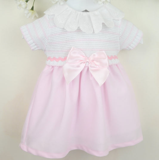 PRE ORDER PEX Baby Girl Pink & White Dress Tabitha